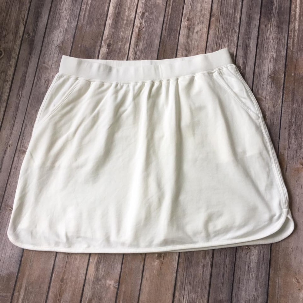 White Skort Skirt Built In Shorts Women L 12 14 Golf Tennis Beach Coastal Sport